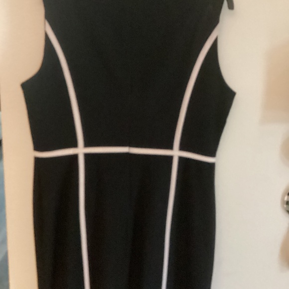 Calvin Klein Black Dress with White Piping - Picture 3 of 3